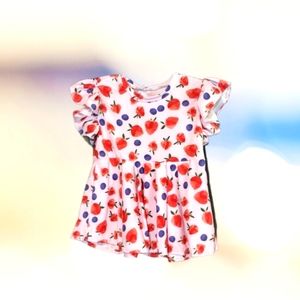 Handmade Strawberry Fit and Flare kids shirt